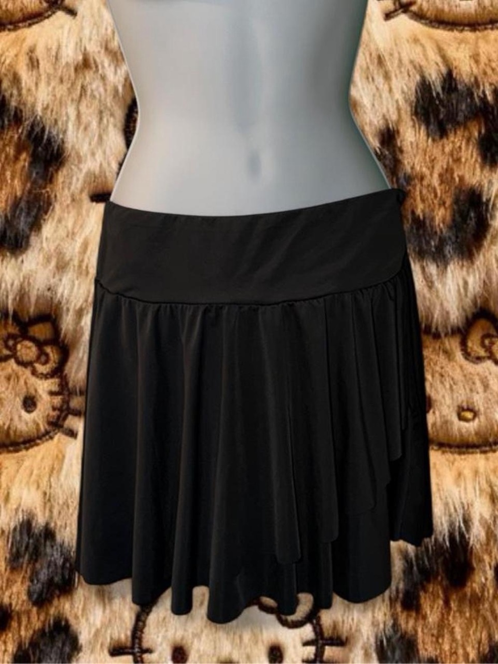 Women's Black Circle Skirt with Flared Silhouette